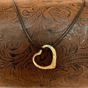 Floating Gold plated Heart Pendant Necklace